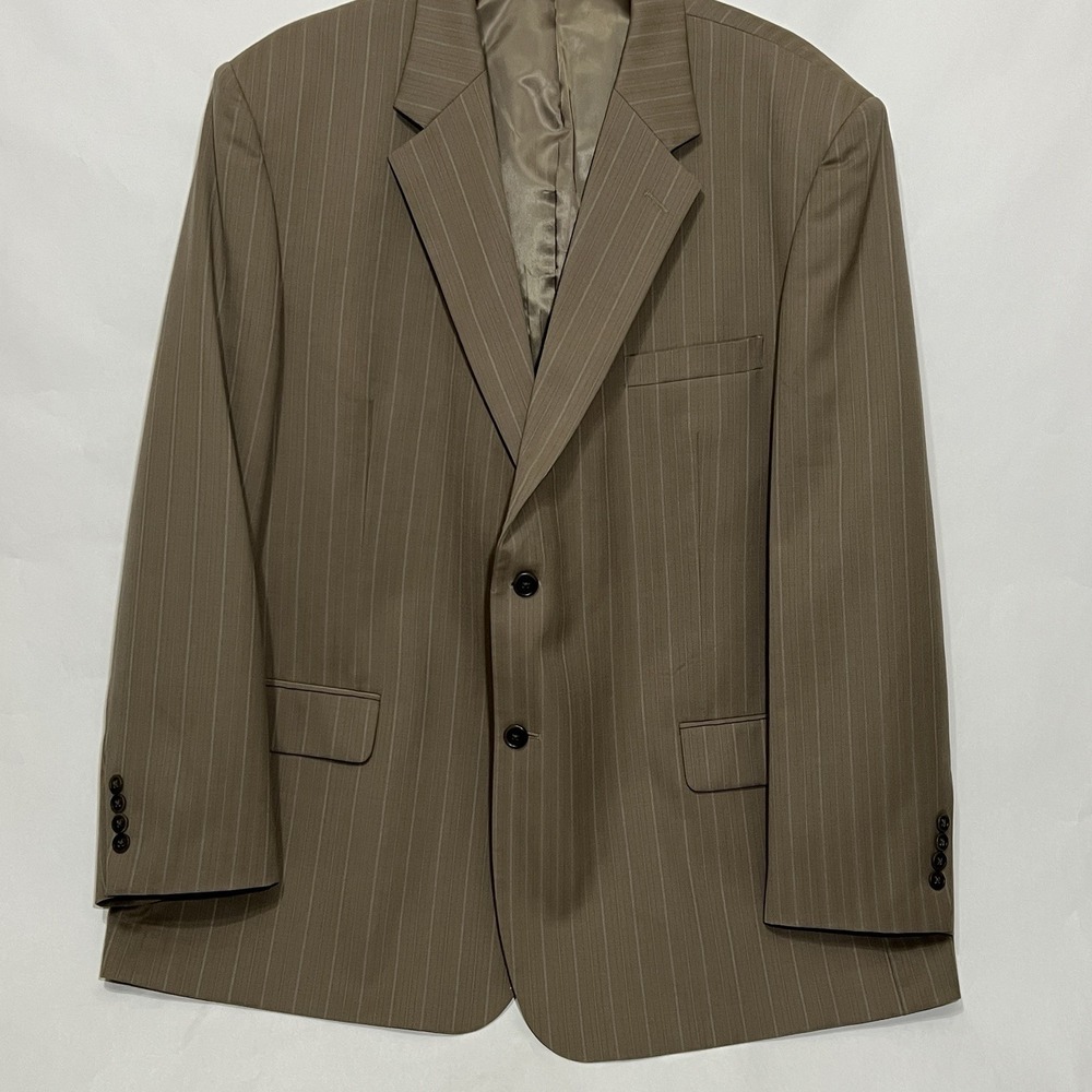 Versini Blazer Mens 48R Wool Sport Coat Suit Jacket Taupe 2 Button Single Vented